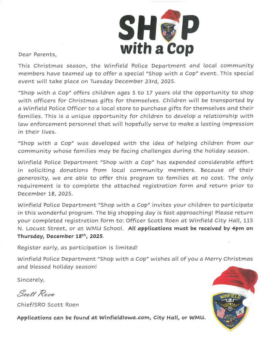 Shop with a cop - cover letter 