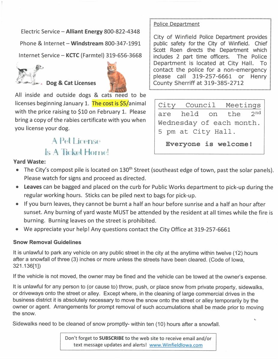Winfield Utility Rates - Page 2